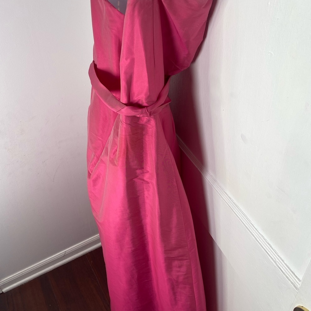 ALFRED SUNG 16 Strawberry Pink Strapless Formal Dress - Picture 8 of 9